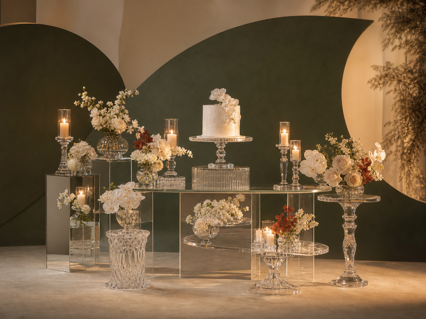 Crystal Cake Table Set